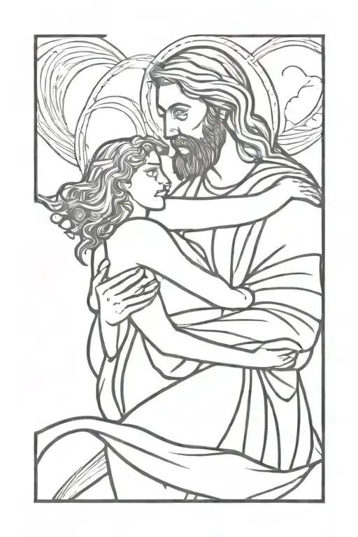 Jesus Holding A Girl