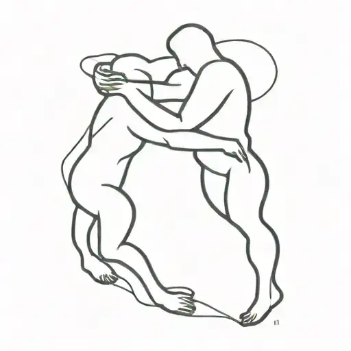One Friend Pulling Another Friend Up And They Are Hugging