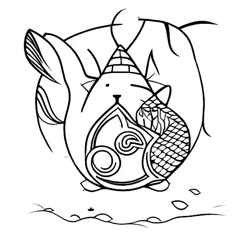 Cat With Rabbit Catch Pisces Under Willows Where Is Sitting Crow