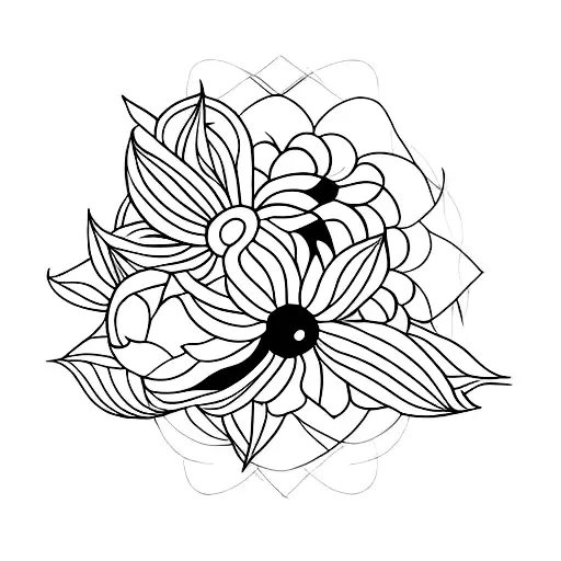 Flower Design Around Female Gender Symbol
