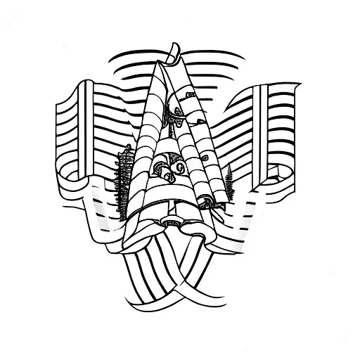 A Minimalist Tattoo Of The Italian Flag Intertwined With A Family Tree