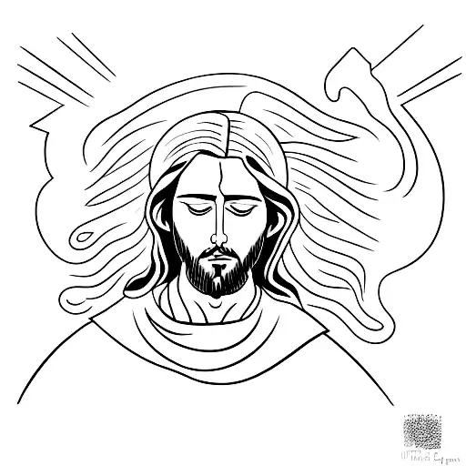 Jesus With Line Art