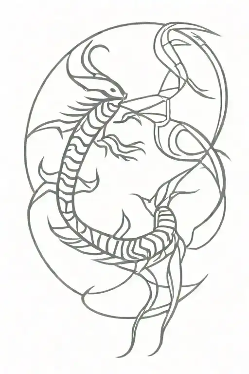 Scorpio And Pisces Zodiac Symbols Intertwined