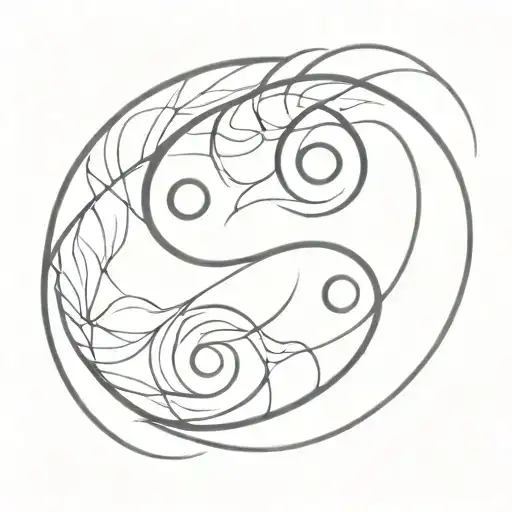 Yin Yang Anime Symbol Intertwined