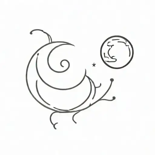 Minimalist Moon Tattoo In Black With A