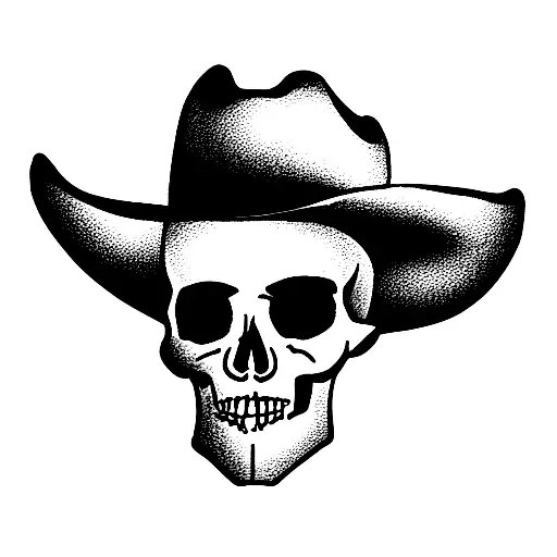 Skull And Cowboy Hat