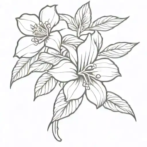 Jasmine Flower In Indian Art Style