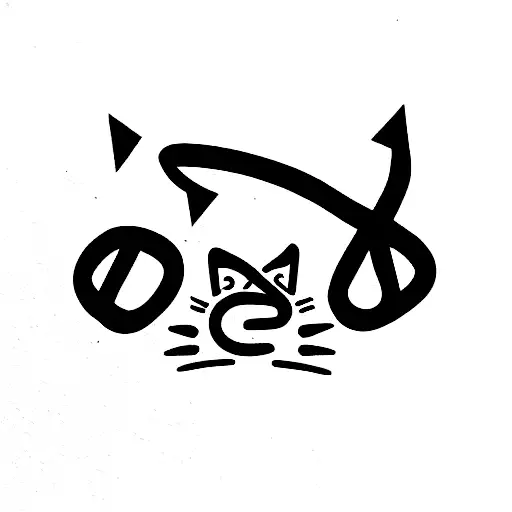 Rebellious Cat With Hebrew Letters But