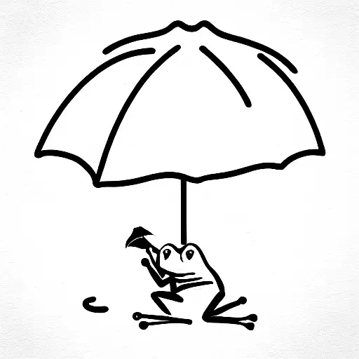 Frog With An Umbrella