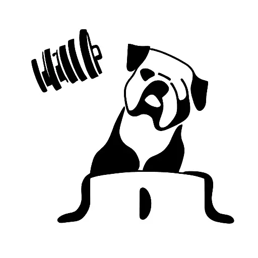 A Dog Lifting Weights In A Gym