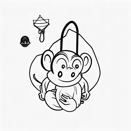 Monkey Hanging Off Backpack