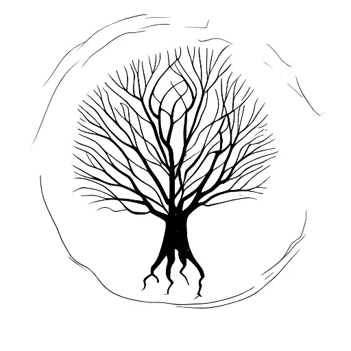 Trees In A Forest With The Roots Digging Deeply And Visably Into The Dirt