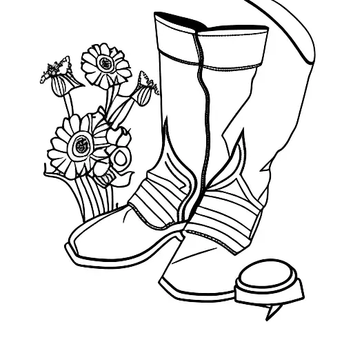 Cowboy Boots With Flowers