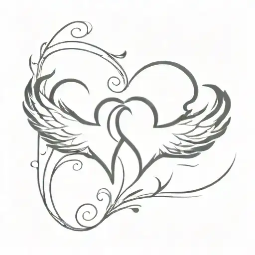 Heart And Twin Flame Like Wings