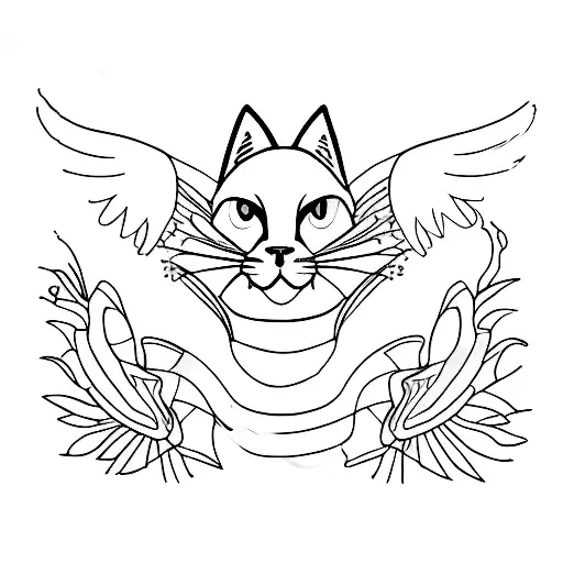 Black Cat With Crow Wings