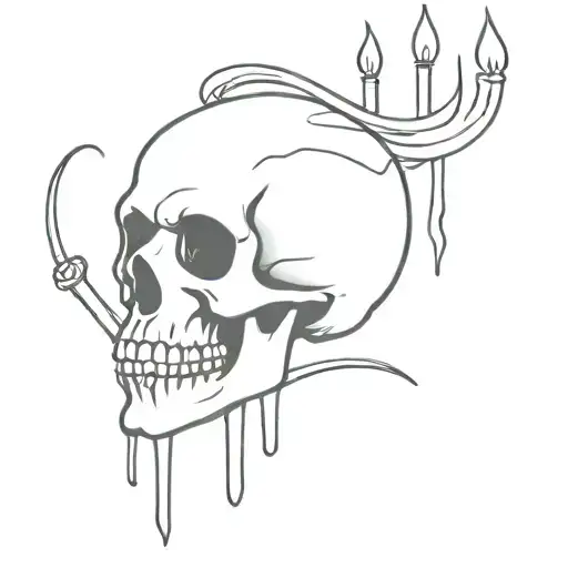 Skull Blowing Out Candle