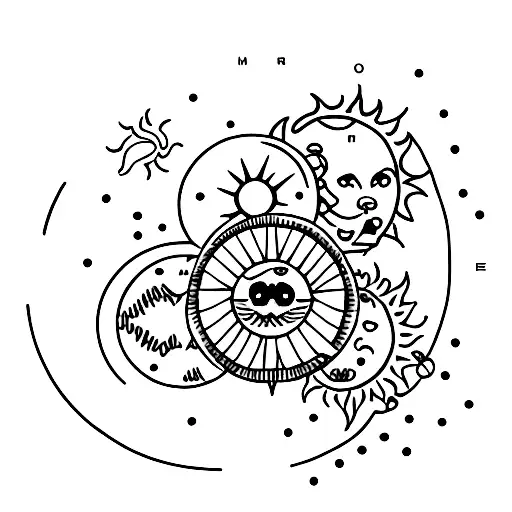 Sun And Moon With Birth Month Florals For September And November