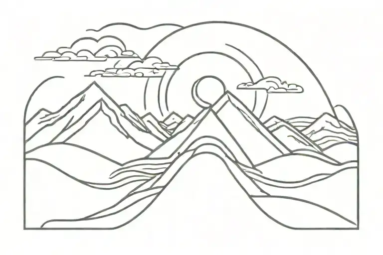 Mountain And Wave And Sun