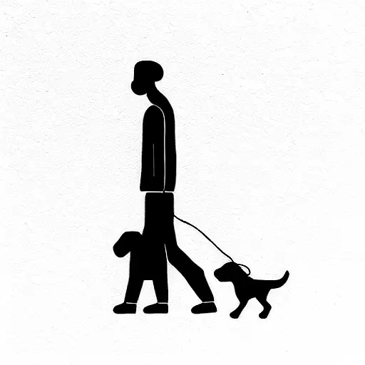 Man Walking With Dog