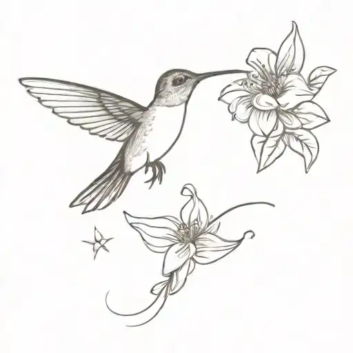 Hummingbird And Flower Bouquet