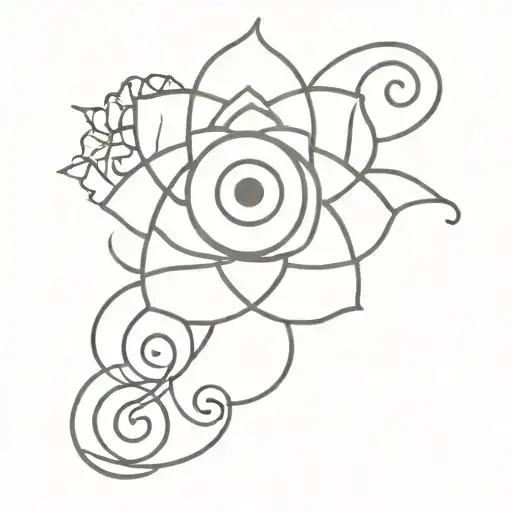 Evil Eye Flower Intertwined