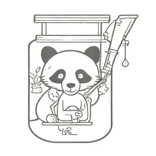 Fox And Panda In Laboratory Flask