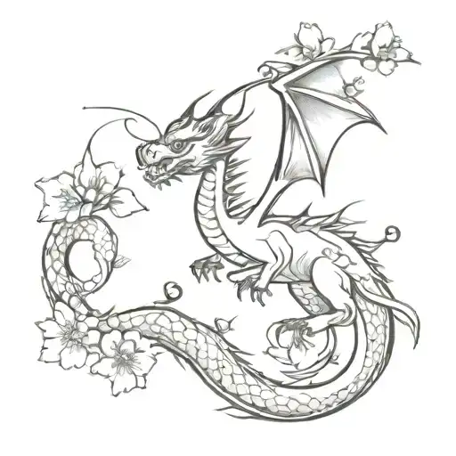 Dragon And Cherry Blossom