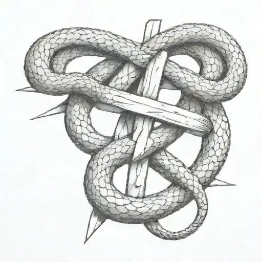 Snake Stabbed By The Cross