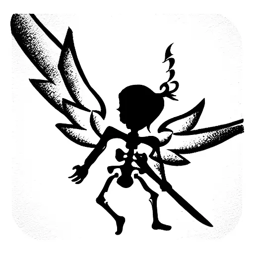 Cute Angel Cupid Skeleton