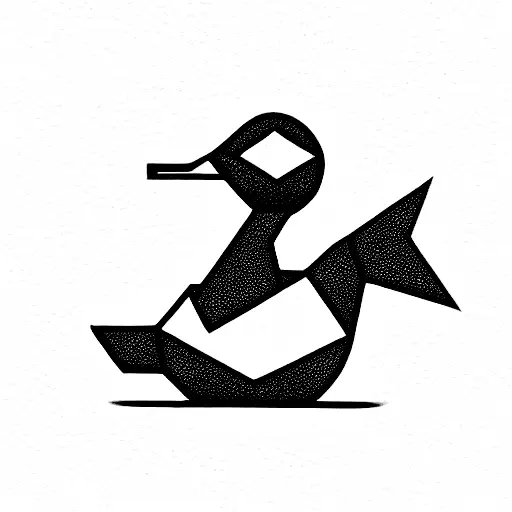 Geometric Duck With A Rose