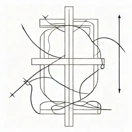 Line Work Of Truth Prevails Within A Cross