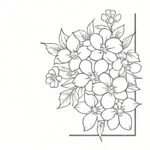 Dainty Fine Line Forget Me Not Flower Bouquet