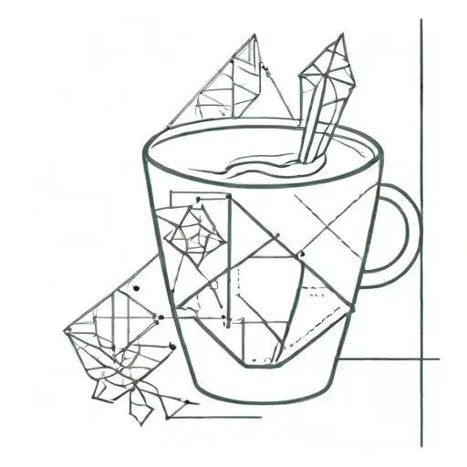 Abstract Coffee Cup With Geometric Shapes And Patterns