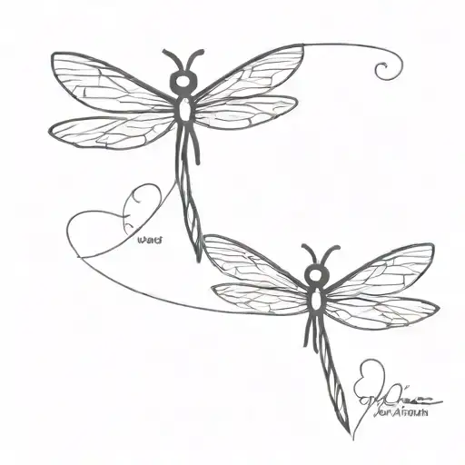 In Omnia Paratus Cursive With Fine Line Dragonfly