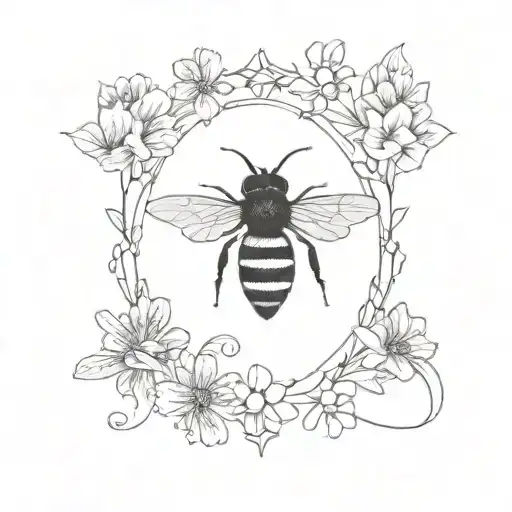 I Want A Bee Thigh Tatoo In Black And White