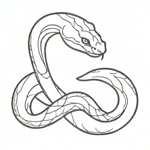 Minimalist Snake Tattoo In J Shape