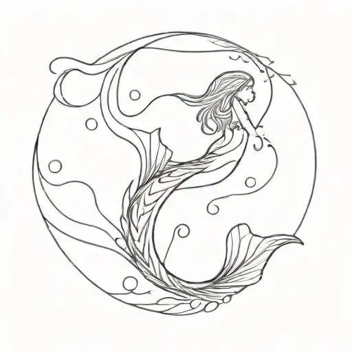 Mermaid Tail And The Sea