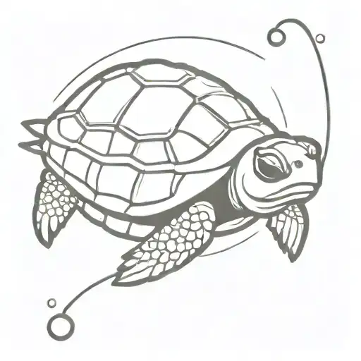 Baby Turtle With Light Rain