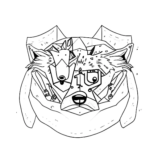 A Lonely Sad Wolf Minimalist For Finger