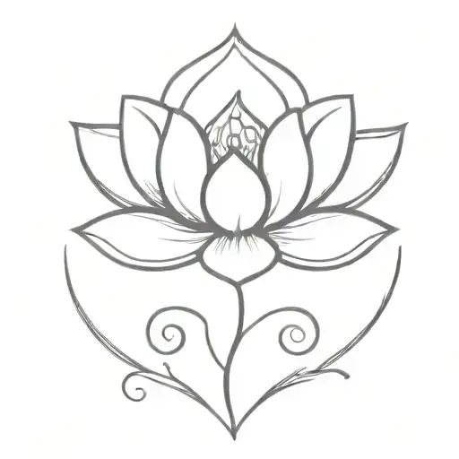 Lotus Flower With Infinity Double Line