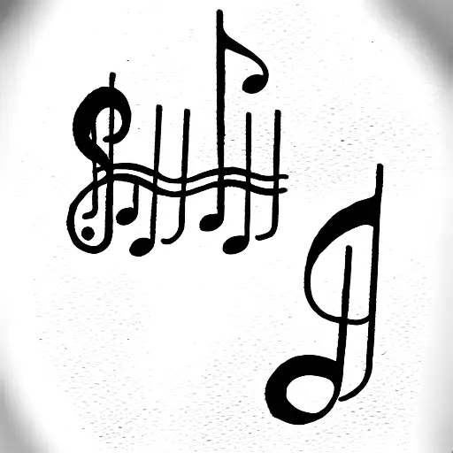 Sheet Music With Watercolor Notes