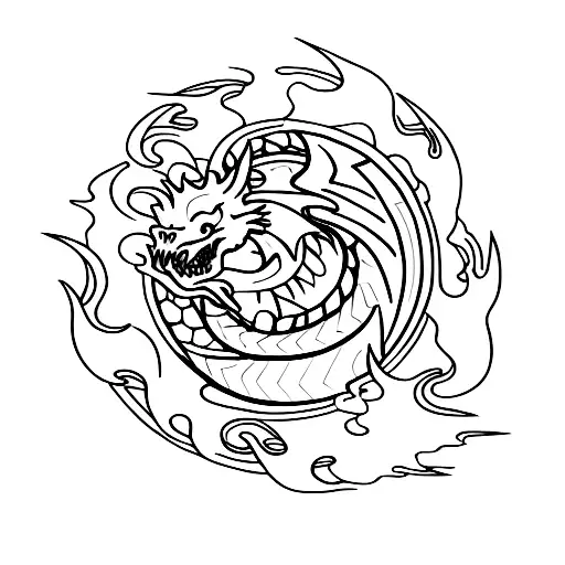 Cool Words With Dragon And Fire