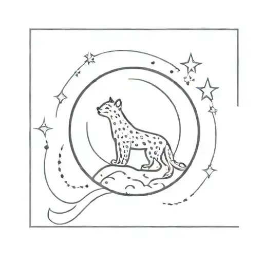 The Word 'Aybars' Fused With Moon And Leopards