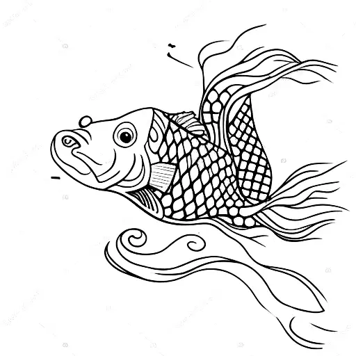 Goldfish With Fine Line