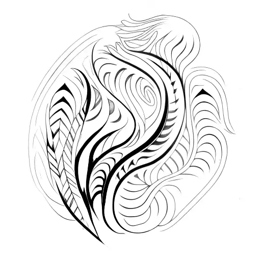 Minimalistic Feather On Fire