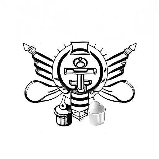 A Chef's Hat And A Medical Caduceus Combined Into A Unique Symbol