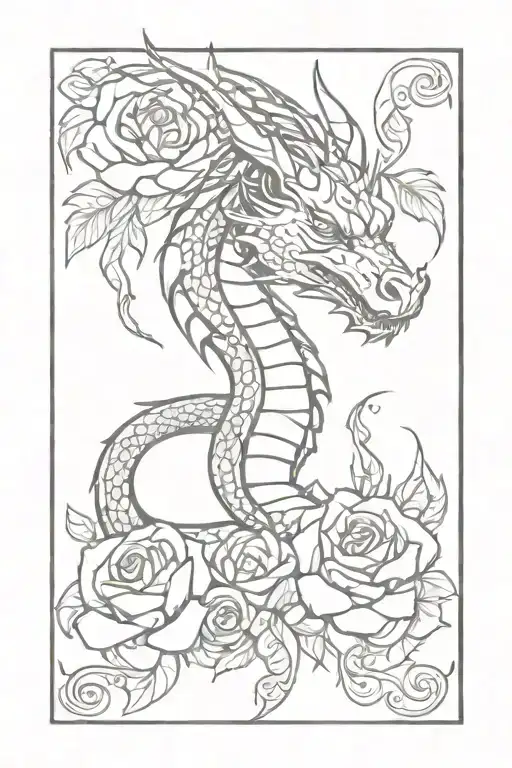 Dragon Wrapped With Roses