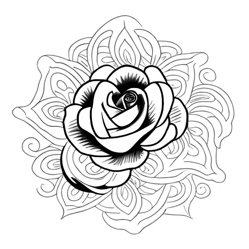 Blue Rose With 3 Butterfly