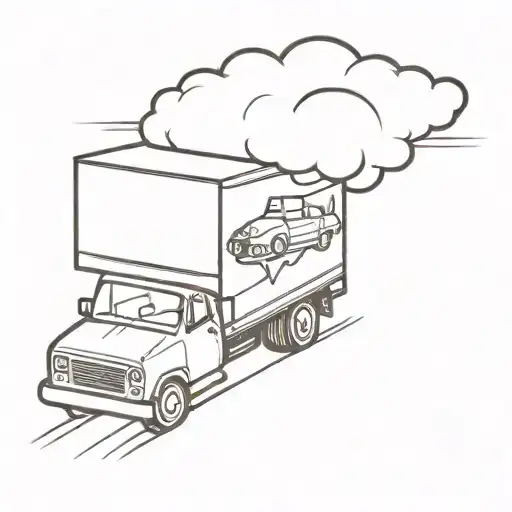 Cartoon Truck With Schnitzel On The Side