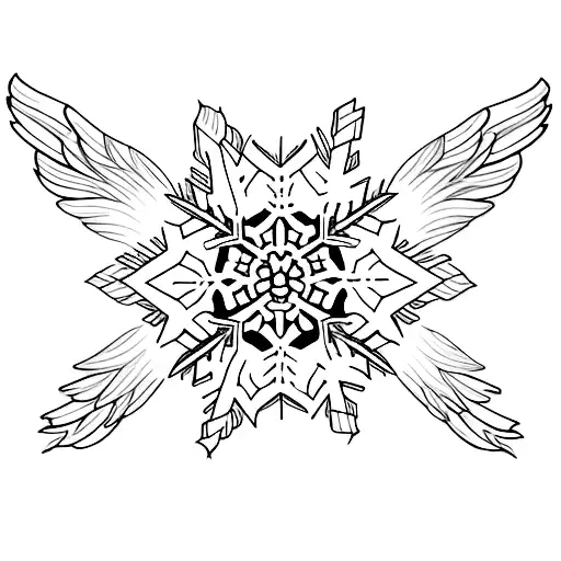 Snowflake And Angel Wings
